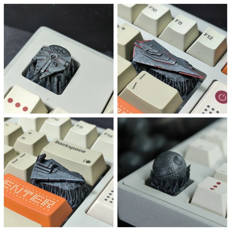 3D Printing Keyboard Keys - คีย์แคปเรซิ่น 3 มิติ งานแฮนด์เมด รูปดาวแห่งความตาย สำหรับคีย์บอร์ดเกมมิ่งแบบกลไก