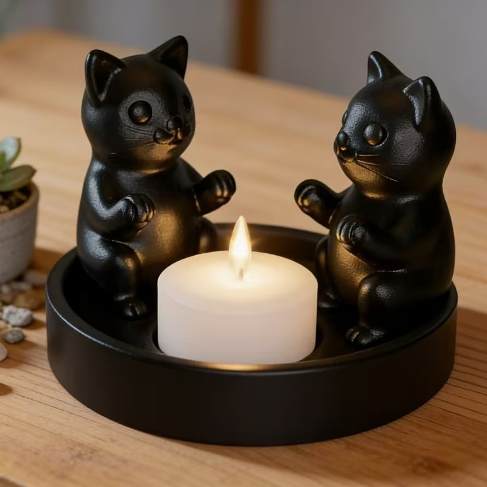 3D Printing Ring Holder - ที่วางเทียนรูปแมวการ์ตูนสุดสร้างสรรค์ รูปทรงวงแหวน พิมพ์ 3 มิติ ที่วางเทียนรูปสัตว์น่ารัก