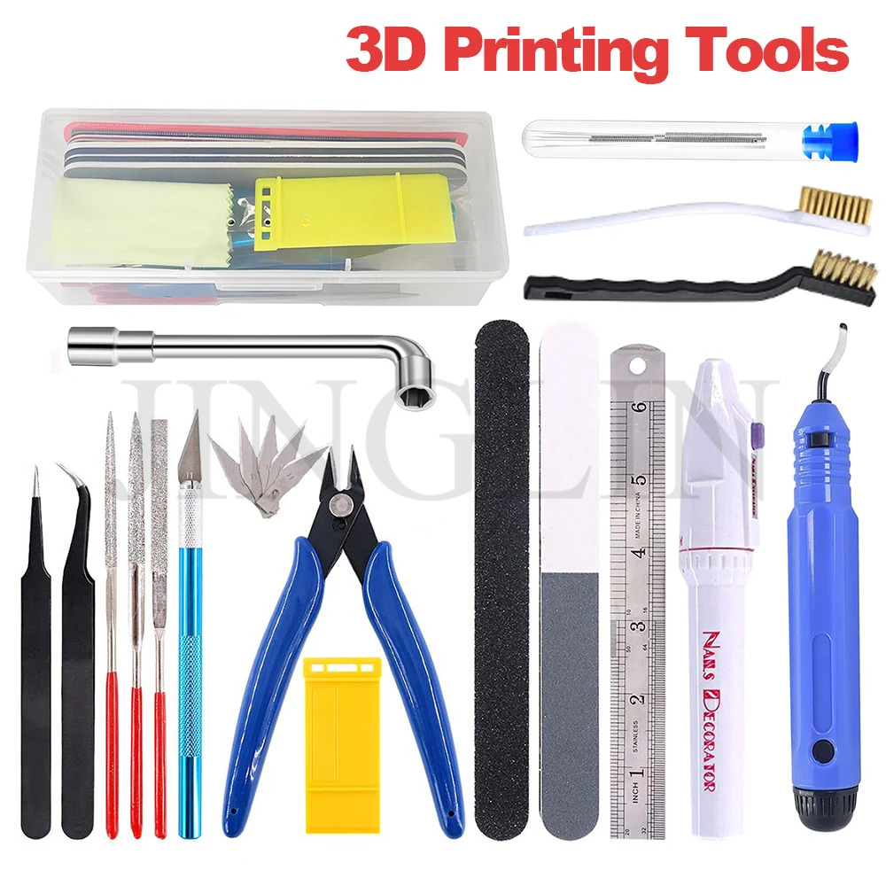 3D Print Removal Tool - 3D เครื่องมือการพิมพ์หัวฉีดทําความสะอาดเข็มประแจ/แปรงลวดขัดชุดเครื่องมือ 3D เครื่องพิมพ์สําหรับ Unclogging หลอด