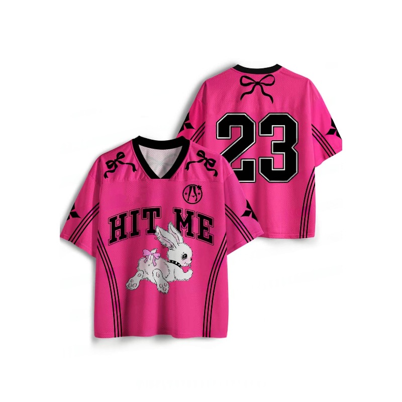 3D Printing Jersey - 2026 เสื้อยืดแขนสั้นกีฬานิวเจอร์ซีย์,เสื้อยืดแขนสั้นคอวี,แฟชั่นกีฬา Y2K 3D พิมพ์ลายแห้งเร็ว