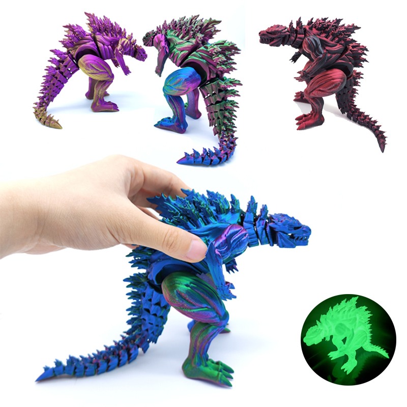 3D Printing Character - โมเดลไดโนเสาร์กล้ามเนื้อพิมพ์ 3 มิติ ของเล่นจิ๋ว ฟิกเกอร์มอนสเตอร์ ข้อต่อขยับได้