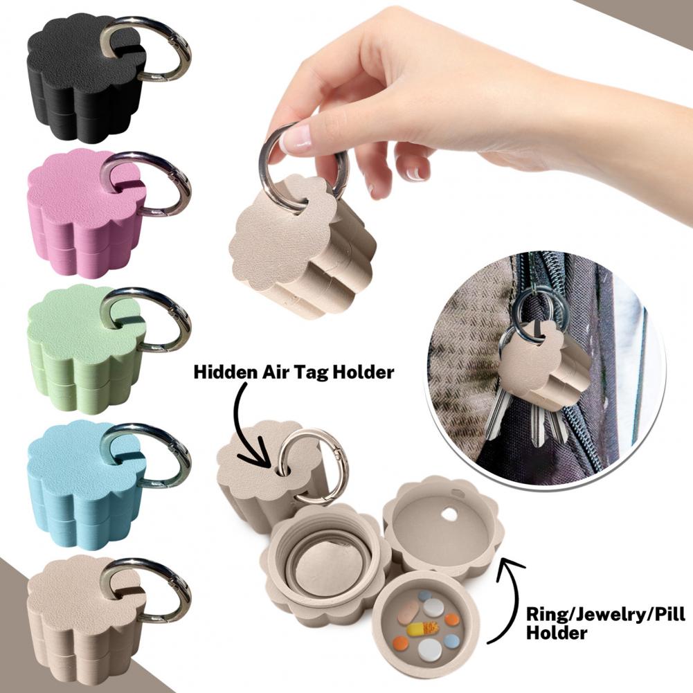 3D Printing Ring Holder - พวงกุญแจกล่องยากันน้ําขนาดกะทัดรัด Mini น้ําหนักเบา 3D พิมพ์คอนเทนเนอร์พร้อมพวงกุญแจขนาดเล็ก Pill