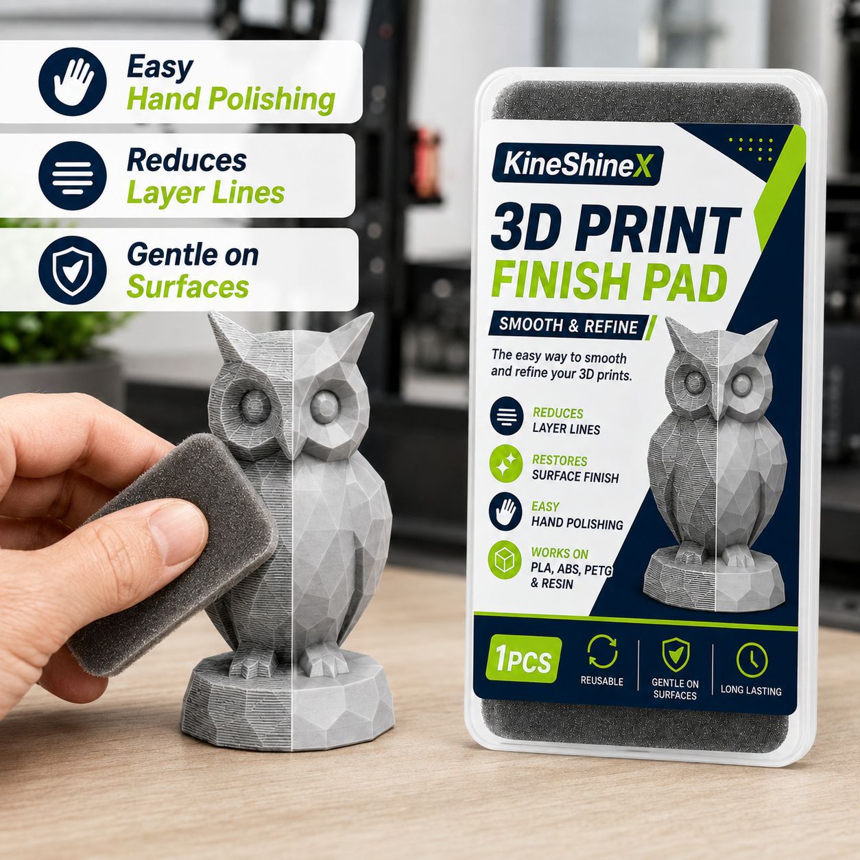 3D Printing Model - แผ่นขัดผิวสำหรับงานพิมพ์ 3 มิติ, ฟองน้ำขัดเงาแบบใช้ซ้ำได้สำหรับโมเดลเรซิน PLA ABS