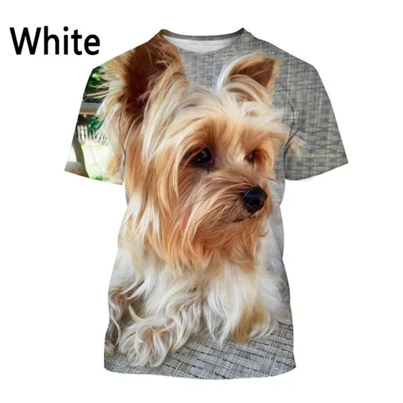 3D Printing Yorkshire - Yorkshire Terrier เสื้อยืดลายกราฟฟิคของสุนัขสำหรับผู้ชายเสื้อผ้า3D พิมพ์ลายน้องหมาสุดน่ารักเสื้อยืดแฟชั่นสไตล์ฮาราจูกุสำหรับผู้หญิง