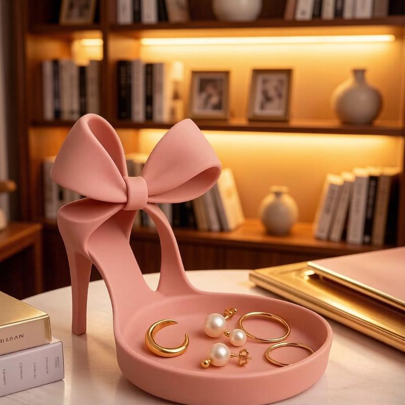 3D Printing Ring Holder - แท่นโชว์เครื่องประดับรองเท้าส้นสูงแบบพิมพ์ 3 มิติ ถาดเก็บต่างหู สร้อยคอ และแหวน