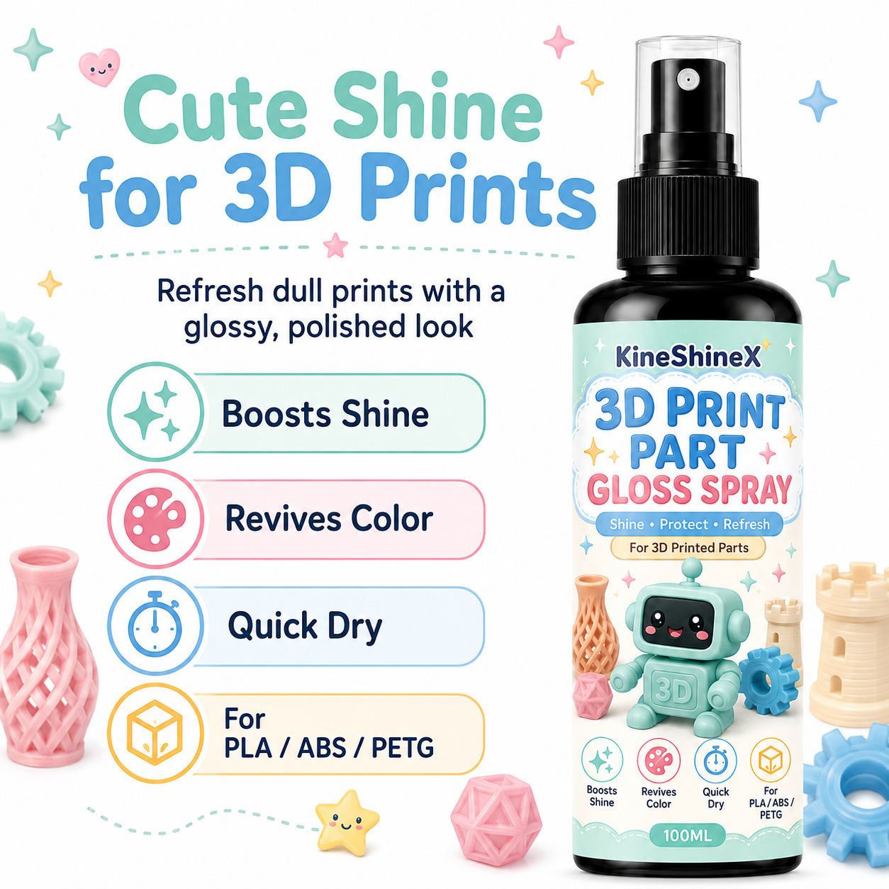 สเปรย์เพิ่มความเงางามสำหรับชิ้ - 3D Printing Model บทวิจารณ์และราคา