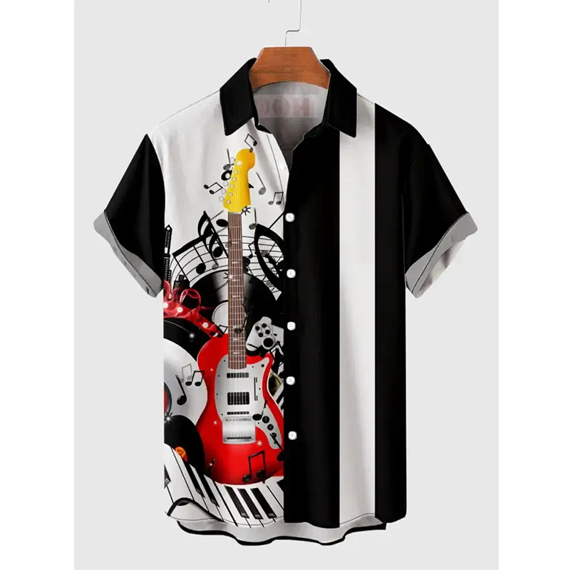 เสื้อฮาวายผู้ชายเสื้อผ้าเพลงกี - 3D Printing Guitar บทวิจารณ์และราคา