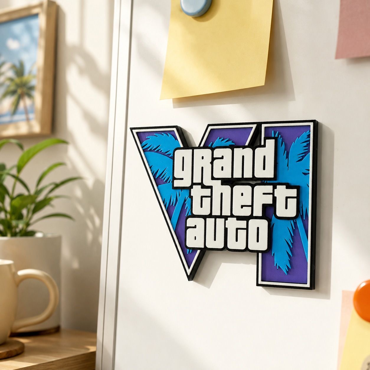 สติกเกอร์แม่เหล็กโลโก้ GTA6 พิ - 3D Printing Gundam บทวิจารณ์และราคา