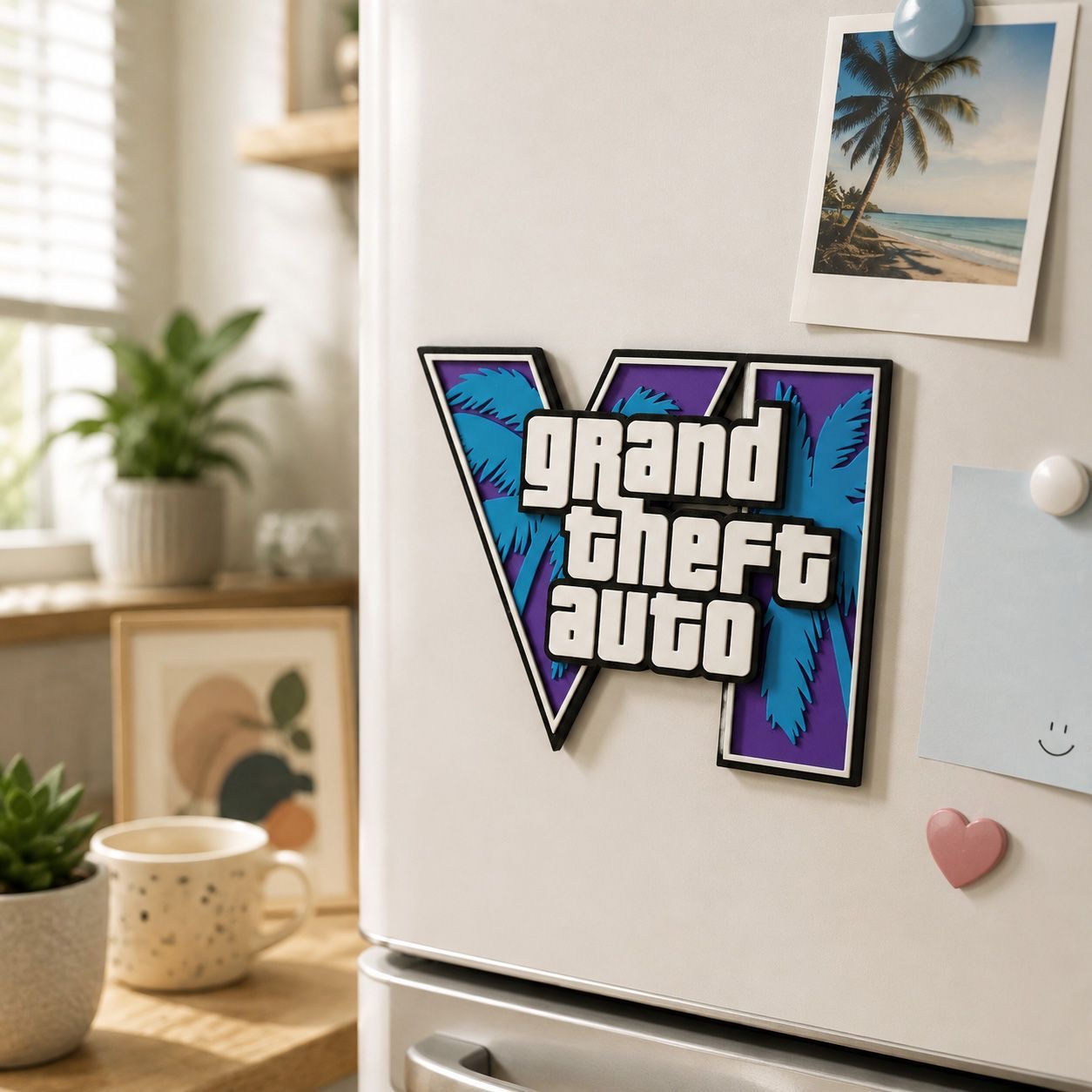 สติกเกอร์แม่เหล็กโลโก้ GTA6 พิ - 3D Printing Gundam บทวิจารณ์และราคา